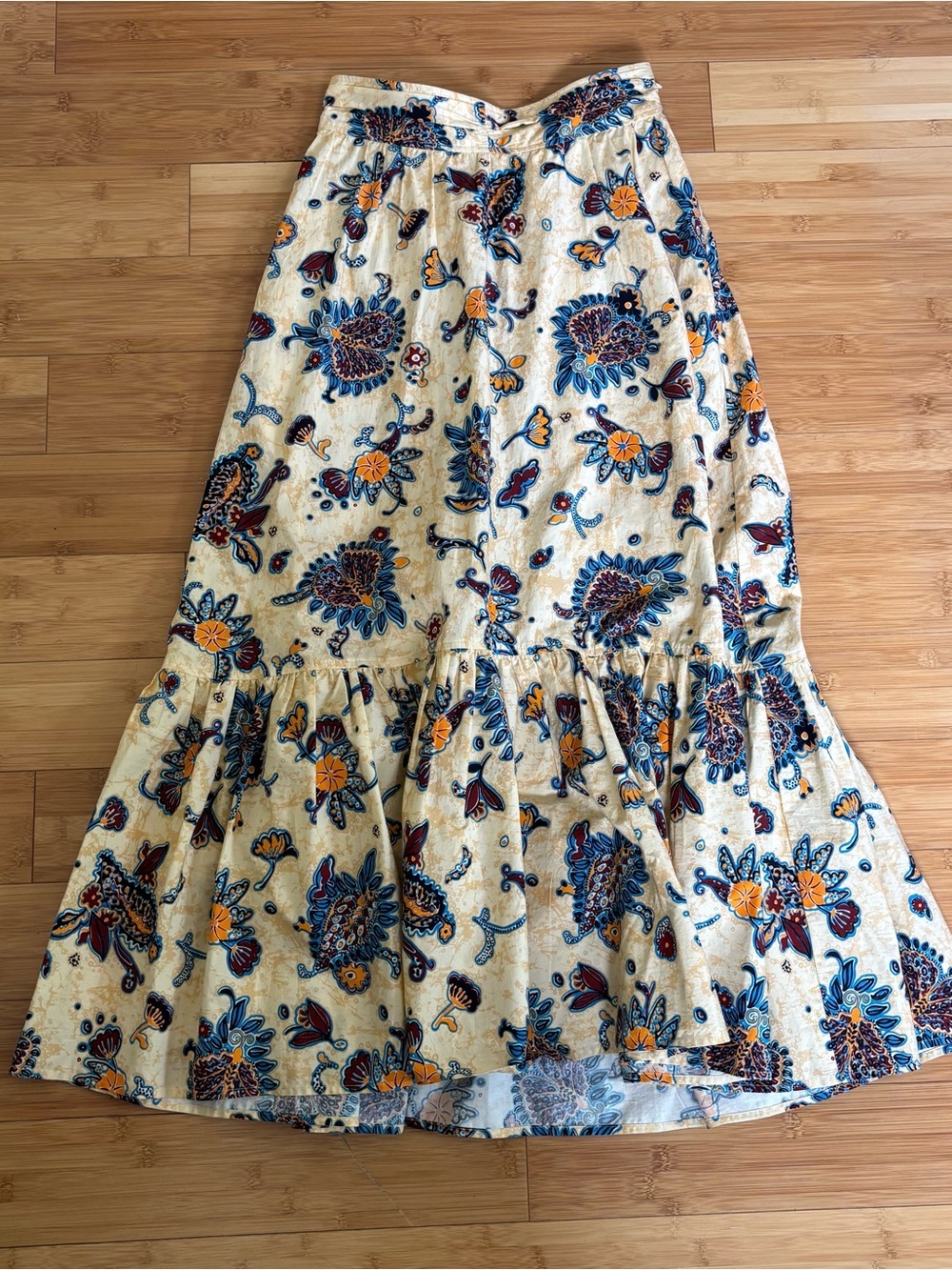 A.L.C. Floral Paisley Tiered Midi Skirt Size 4 Boho Cottagecore